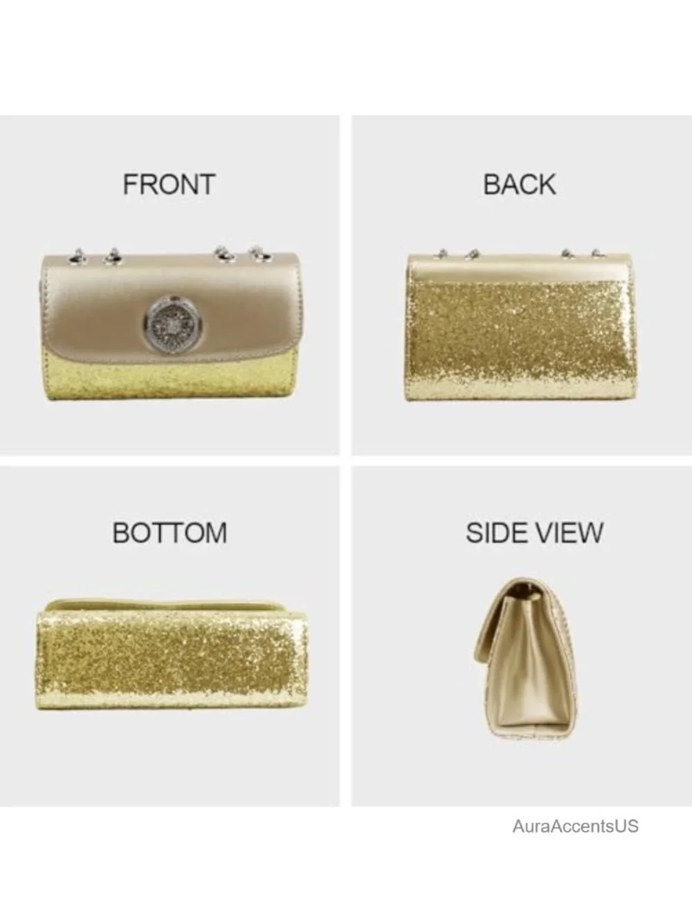Small Flap Leather Crossbody Bag with Chain Strap